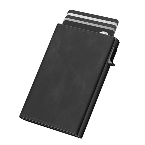 Porta-Cartões RFID Anti-Clonagem - Minimalista, Sofisticado e com sistema Pop-Up Porta-Cartões RFID Anti-Clonagem - Minimalista, Sofisticado e com sistema Pop-Up